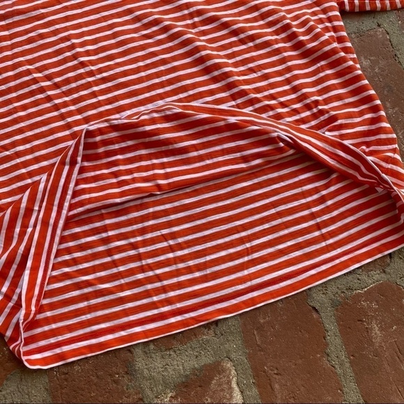CAbi size small Poolside Orange & white puffy sleeves striped top summer relaxed - Picture 6 of 11